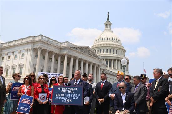Chairman Mike Bost and veterans service organizations talk about the Take Care of America's Veterans Act